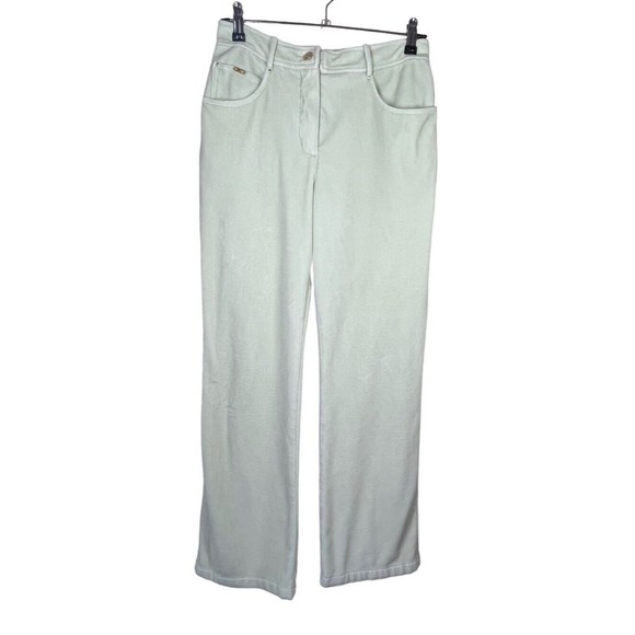 St. John Sport by‎ Marie Gray Size 4 Velour Velvet Spring Green Pants Vintage - Picture 1 of 15
